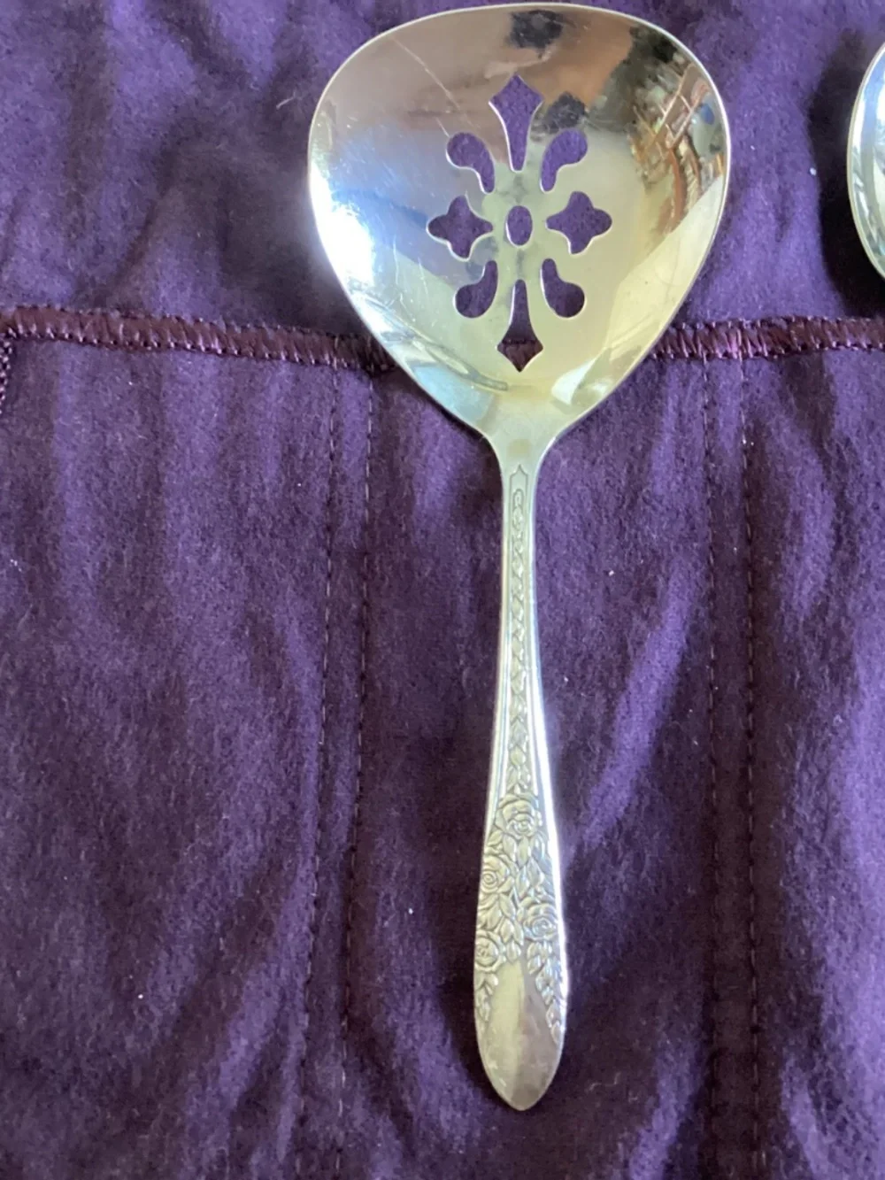 Vtg silver-plated Tea Spoons Set Cloth Roll Sheffield England 7 Ps Set Rustless